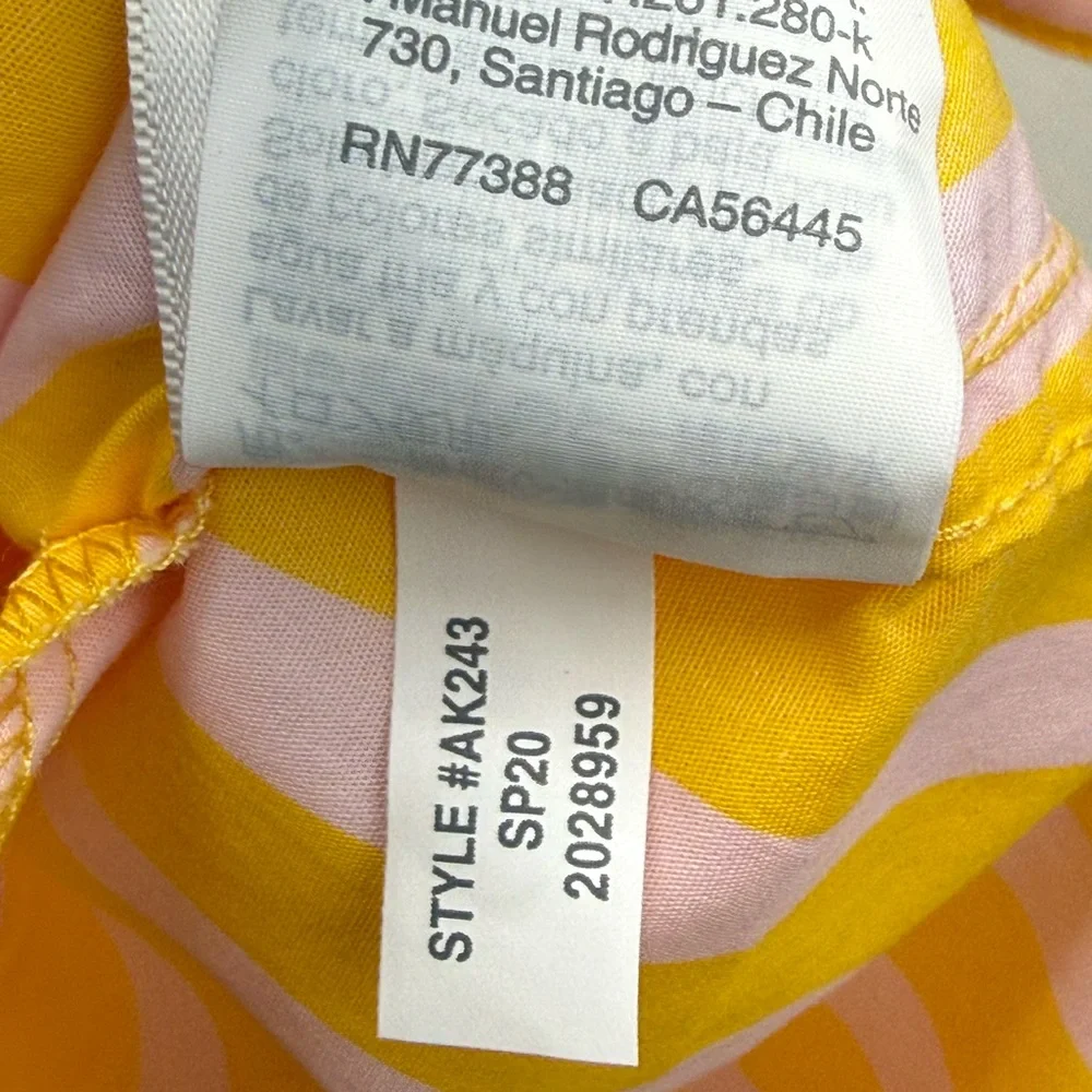 J. Crew size Medium Women’s Pink Yellow Striped Button Up Shirt Dress NWT